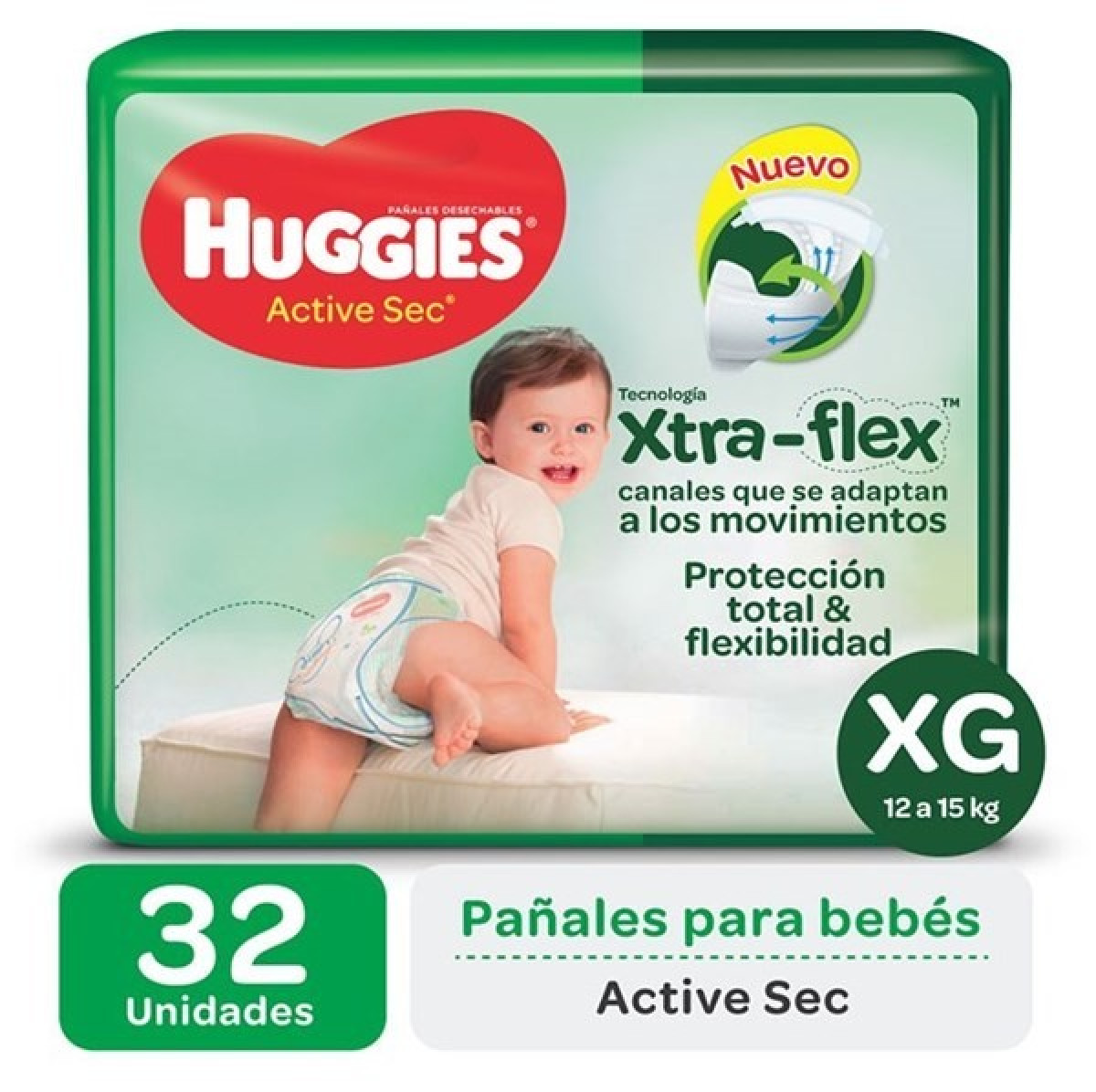 HUGGIES PANAL FLEX COMF XG X 32