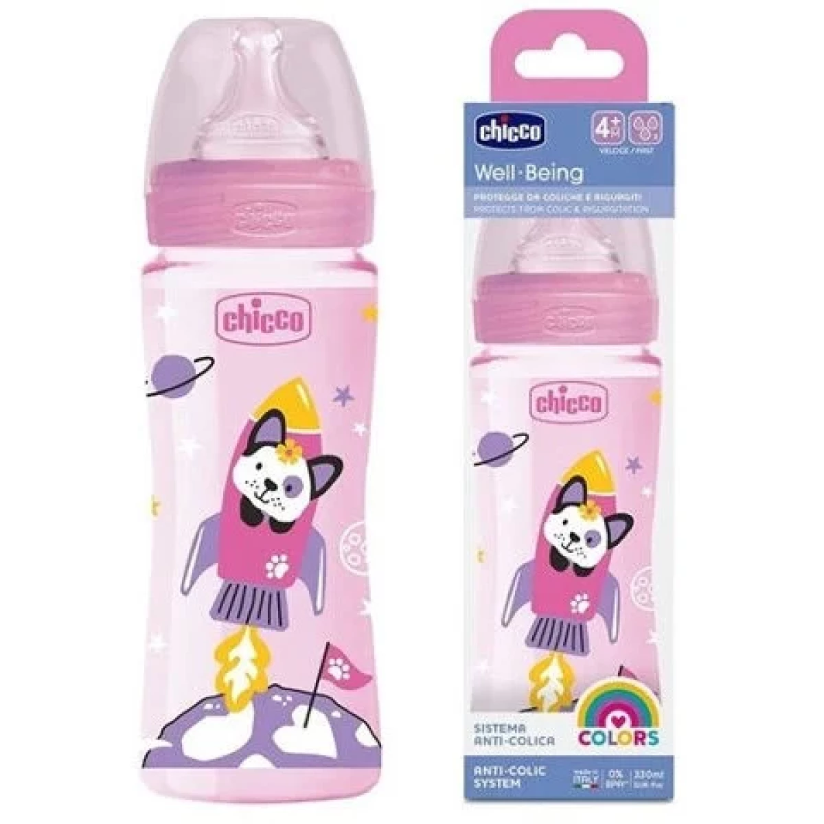 CHICCO MAMAD WELL SIL 330ML ROSA RA